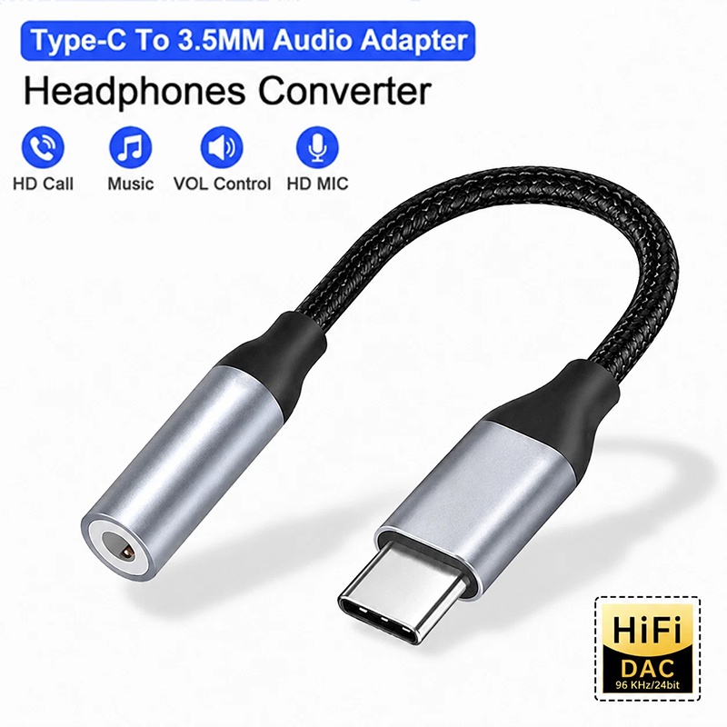 Audiophile Headphone Wired - محول مقبس سماعة رأس USB-C، حجم